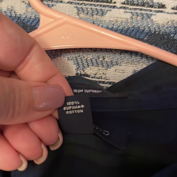 Banana Republic blue/green plaid blouse size 14P - Picture 9 of 9